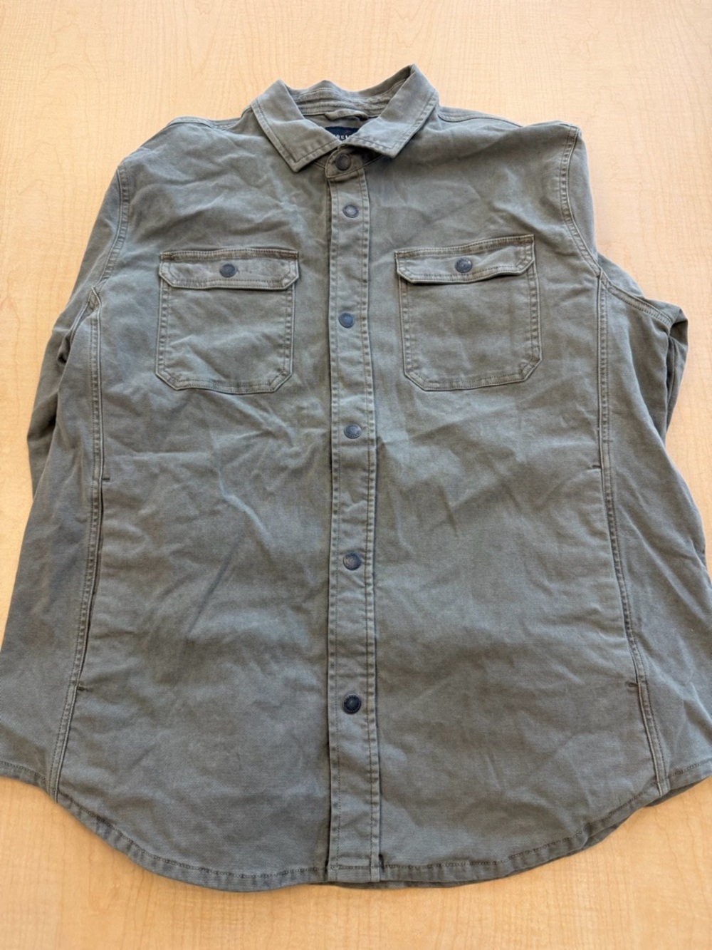 Button-Front Utility Shirt Jacket - Olive Green